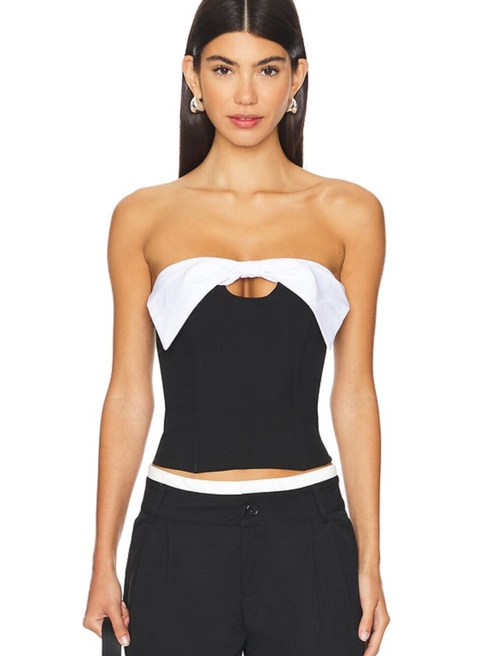 ALL THE WAYS Mila Top XS & Ava Trousers XXS Black White Set